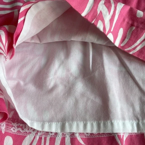 Lilly Pulitzer Pink Sleeveless Lined Side Tie Tropical w/Pockets-10 - Picture 6 of 7